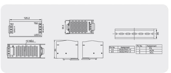 DR-120 mechanical dimension drawing