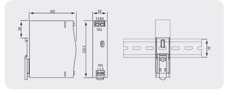 EDR-75 mechanical dimension drawing