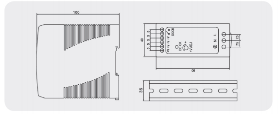 MDR-60 mechanical dimension drawing