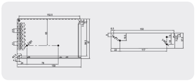 S-60 switching power supply dimension drawing