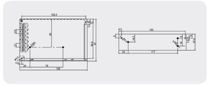S-75 switching power supply dimension drawing